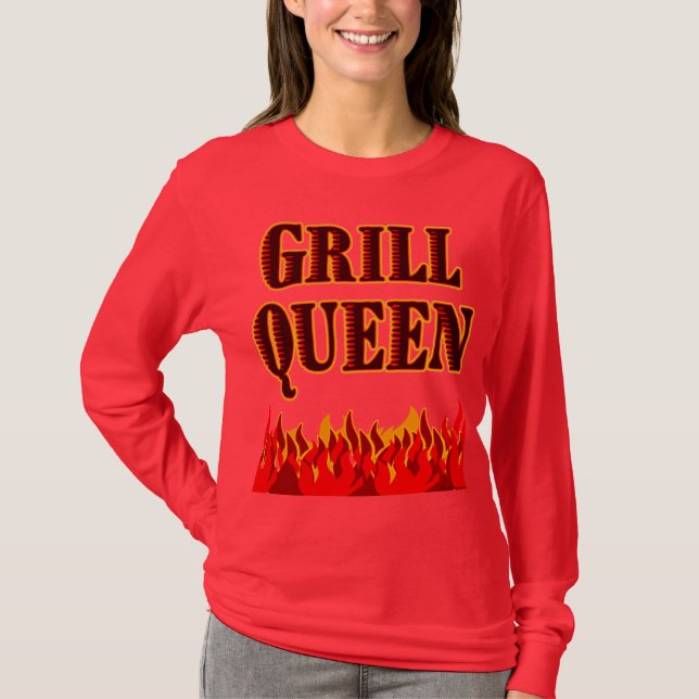 Grill Queen Funny BBQ Sayed T-shirt (Framsida)
