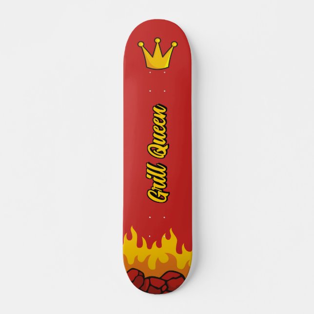 Grill Queen Krona Mini Skateboard Bräda 18,5 Cm (Framsida)