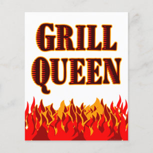 Grill Queen Red Flames Anpassningsbar Flyer-mall Flygblad