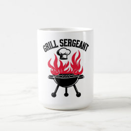 Grill Sergeant BBQ Pappa Funny Party Kaffemugg