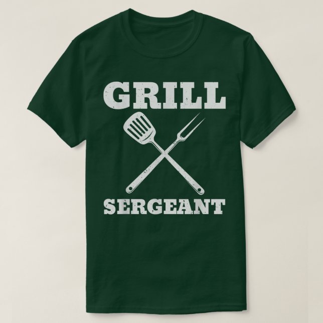 Grill sergeant Funny BBQ Fars dag T-Shirt (Design framsida)