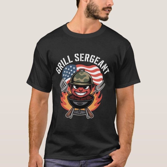 Grill sergeant - Funny Far's Day BBQ T Shirt (Framsida)