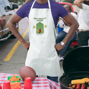 Grill sergeant Personlig Grilling Apron Långt Förkläde