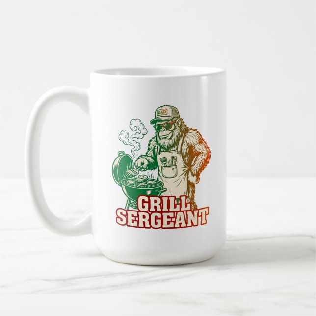 Grill Sergeant Rolig Bigfoot Kaffemugge Kaffemugg (Vänster)