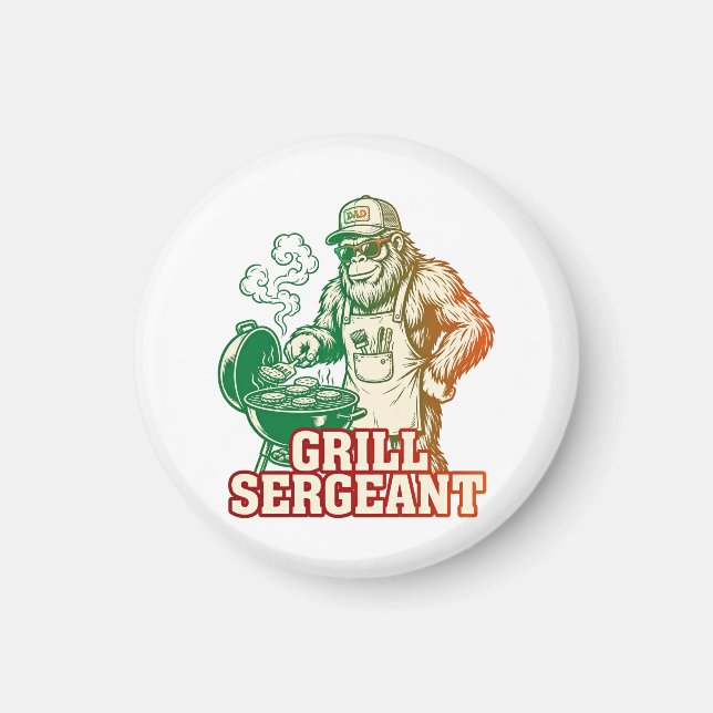 Grill Sergeant Rolig Bigfoot Magnet (Framsidan)
