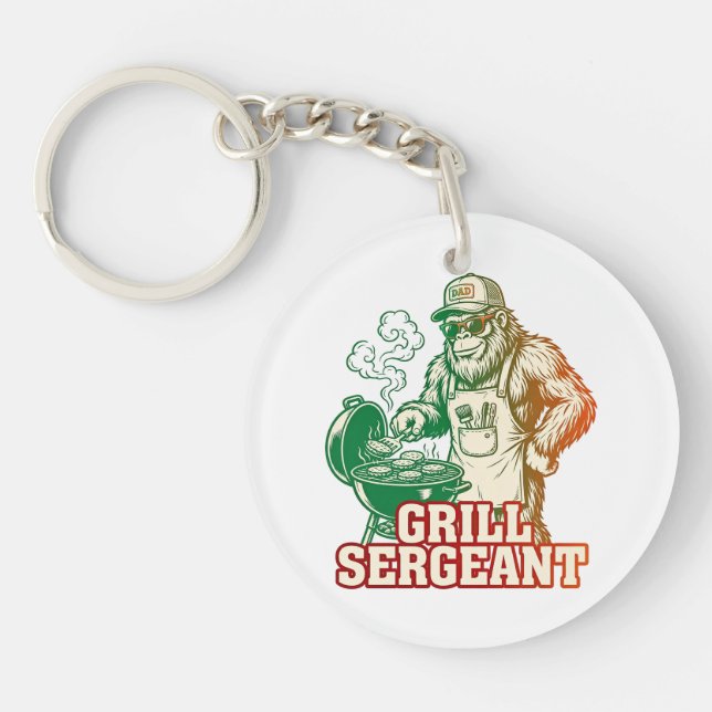 Grill Sergeant Rolig Bigfoot Nyckelring (Framsidan)