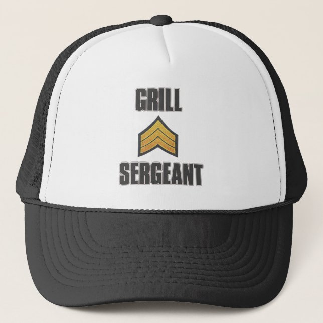 Grill Sergeant Summer BBQ Hatt - Anpassad Trucker  Keps (Framsida)