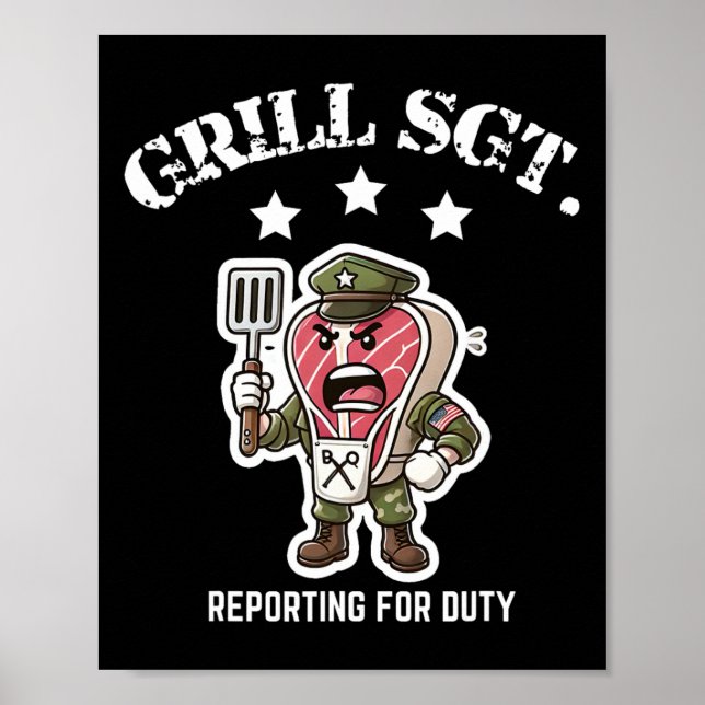 Grill Sgt. Rolig Bbq Utomhusgrill  Poster (Framsidan)