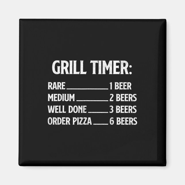 Grill Timer - BBQ-älskare Pitmaster Barbecue Grill Magnet (Framsidan)