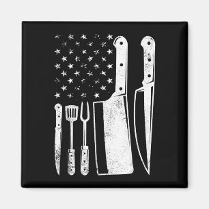 Grill USA flag patriotisk fjärde juli mästerkock Magnet