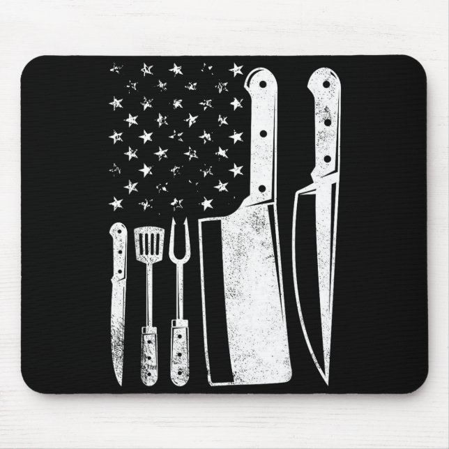 Grill USA flag patriotisk fjärde juli mästerkock  Musmatta (Framsidan)
