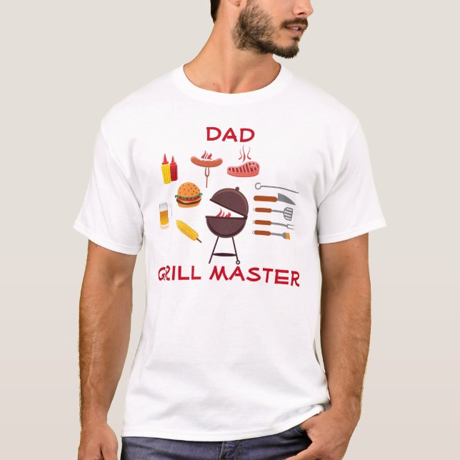 Grilla den ledar- grillfestdesignen t shirt (Framsida)