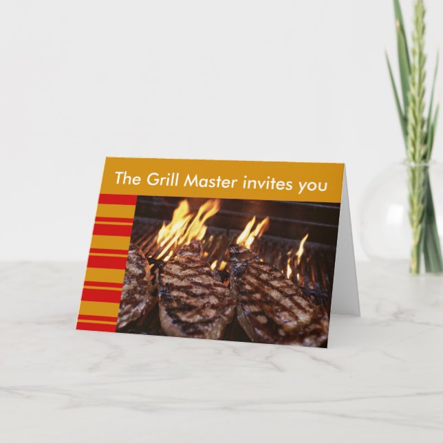 Grilla den ledar- Luau partyinbjudan Inbjudan (Framsida)