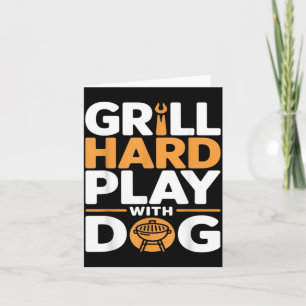 Grilla hårt Lek med hund Bakgård BBQ Älskare Kort