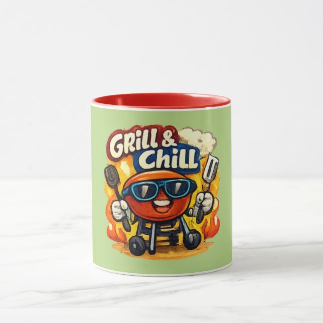 Grilla och chill & Rolig BBQ Mugg (Center)