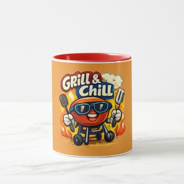 Grilla och chill & Rolig BBQ Mugg (Center)