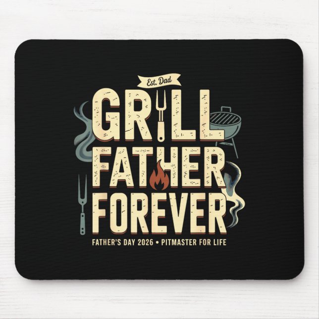 Grilla pappa för alltid bbq pitmaster 2026 matlagn musmatta (Framsidan)
