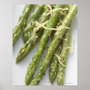 Grillad grön sparris med citronpiff, poster