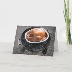 "Grillad kalkon" Thanksgiving-kort Kort