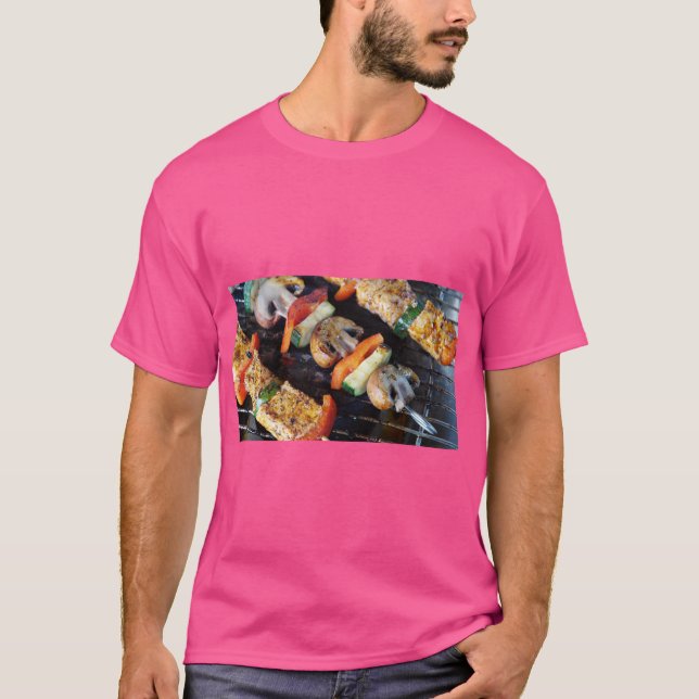 Grillad köttspett konst t-shirt (Framsida)