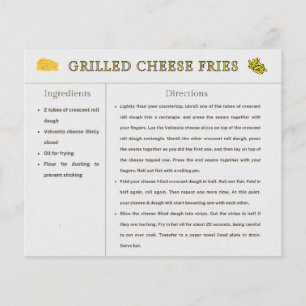 Grillad ost pommes frites receptkort Thanksgiving-