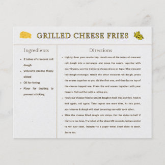 Grillad ost pommes frites receptkort Thanksgiving