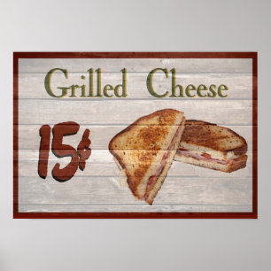 Grillad ostaffisch poster