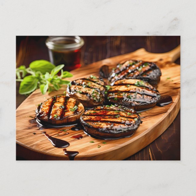 Grillad Portobello-svamp Vykort (Framsida)
