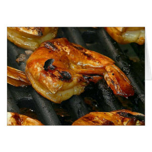 Grillad räka hälsningskort