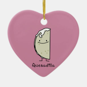 Grillad Tortilla för Quesadilla mexikan med ost Julgransprydnad Keramik