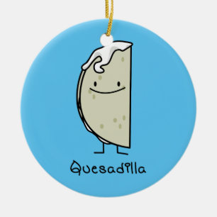 Grillad Tortilla för Quesadilla mexikan med ost Julgransprydnad Keramik