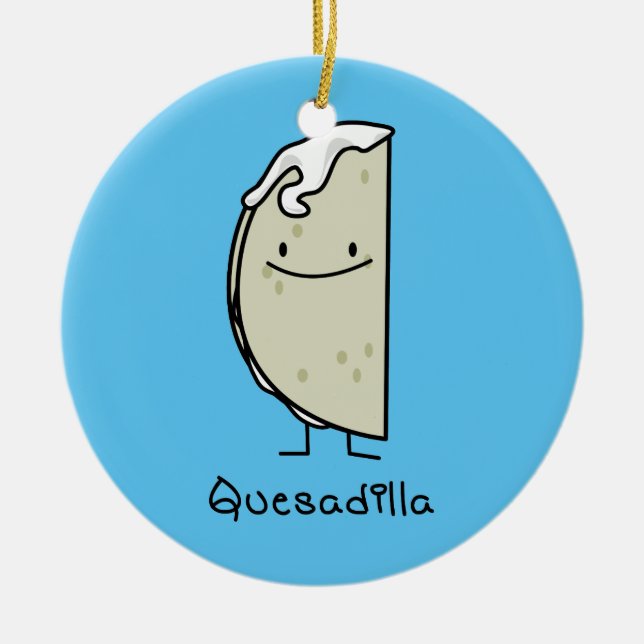Grillad Tortilla för Quesadilla mexikan med ost Julgransprydnad Keramik (Framsidan)
