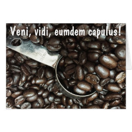 Grillade kaffebönor med silver kammar hem hälsningskort