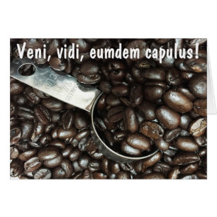 Grillade kaffebönor med silver kammar hem hälsningskort
