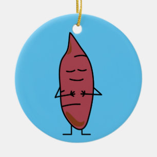 Grillade potatisar för julgransprydnad keramik