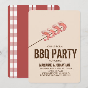 Grillade räkor på spett BBQ-fest Inbjudningar
