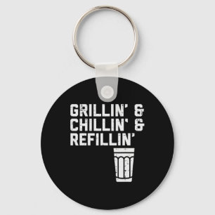 Grillande Avslappnande Påfyllning Rolig Bbq Grill Nyckelring