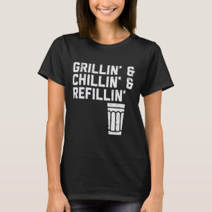 Grillande Avslappnande Påfyllning Rolig Bbq Grill T Shirt