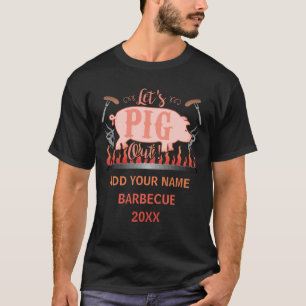 Grillar den roliga grisen för grillfestBBQ Tee Shirt