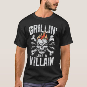Grillar som en skurk grillfest BBQ Rollig pappa gr T Shirt