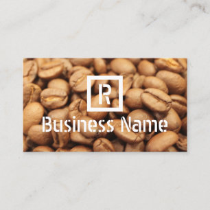 Grillat modernt kaffe för kaffebönor Monogram Visitkort