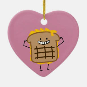 Grillat rostat bröd för ostsmörgås Cheddar Julgransprydnad Keramik