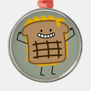 Grillat rostat bröd för ostsmörgås Cheddar Julgransprydnad Metall