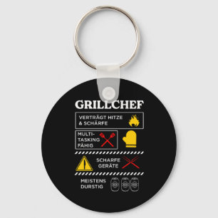Grillchef Grillen Chef Barbecue BBQ Grilling Gift Nyckelring