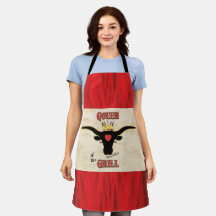 Grilldrottning - Longhorn Cow Apron
