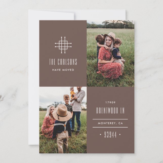 Grille Flytta Announcement - Brown Meddelande (Framsida)