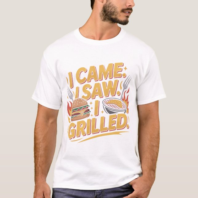 Grilled Burger Lovers Funny BBQ Typography T-Shirt (Framsida)