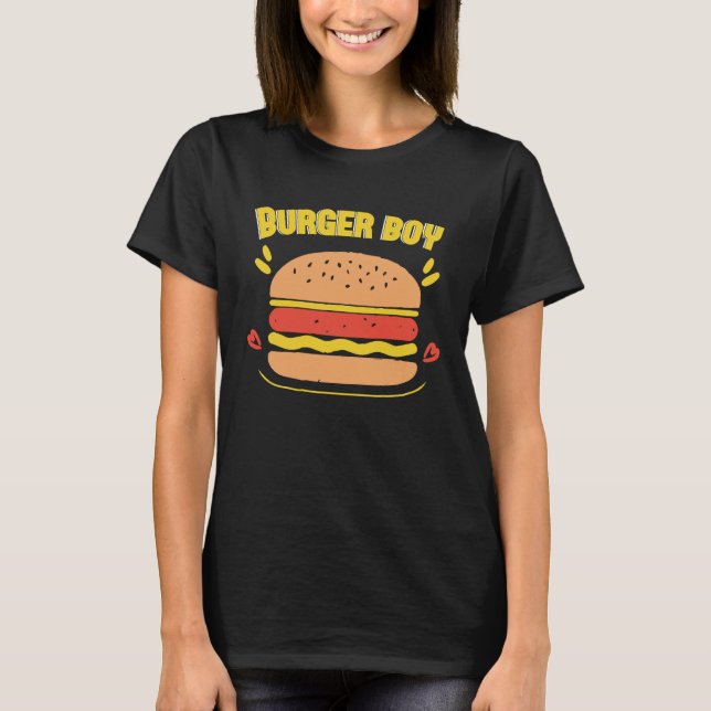 Grilled Cheese Burger  Burger Boy  Fast Food Burge T Shirt (Framsida)