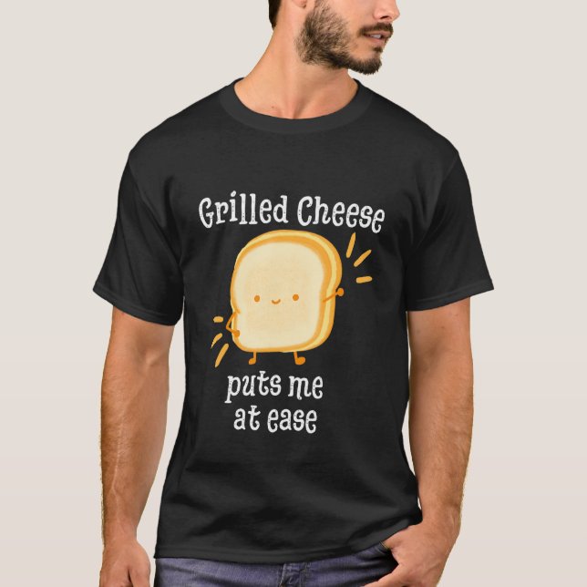Grilled Cheese Cheesey Comfort Food Sandwich T Shirt (Framsida)