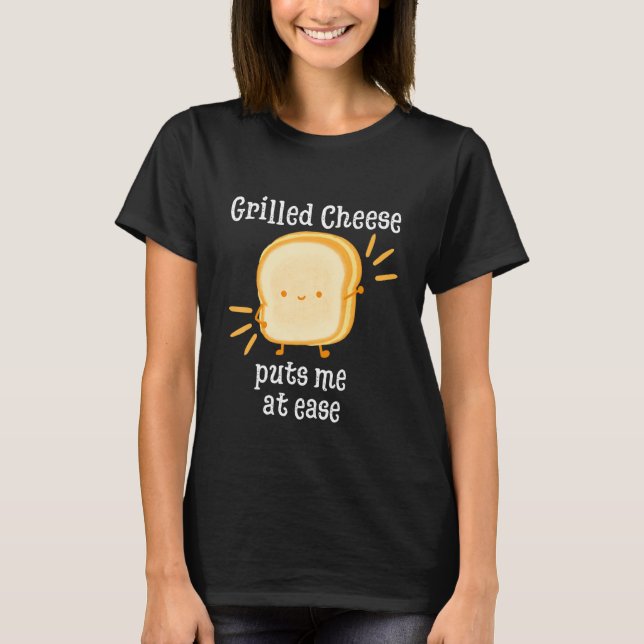 Grilled Cheese Cheesey Comfort Food Sandwich T Shirt (Framsida)